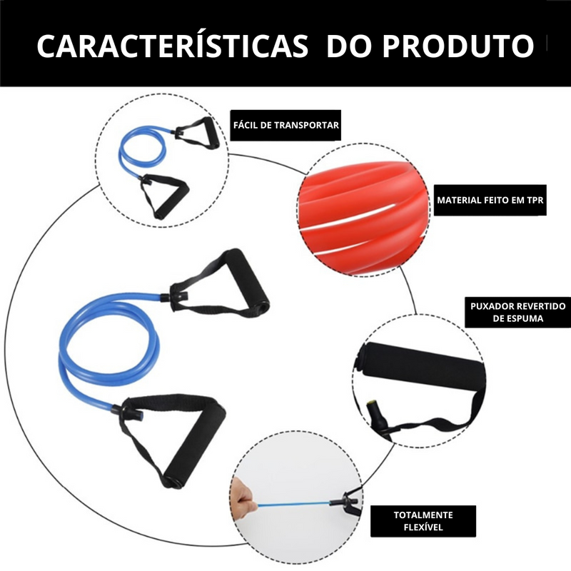 Corda Elástica Fitness para Treinos de Força Smart Force