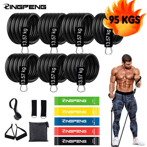 Kit Elásticos Extensores Treinamento Fitness